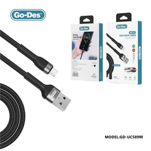 Charger l&#39;image dans la galerie, Go-Des USB-C Micro Lightning Fast Charging Cable 5A High-Speed Data Transmission Durable Nylon Braided 1 Meter 3FT