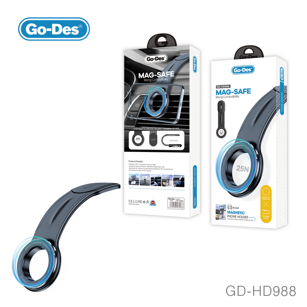 Go-Des Super Strong 20PCS Magnetic Fold Freely  Car Phone Holder for iPhone Magnet GPS Car Support Mount