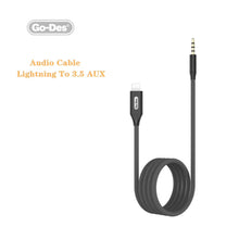 Load image into Gallery viewer, Go-Des Lightning to 3.5mm AUX Audio Cable with Nylon Braided Design and Hi-Fi Sound
