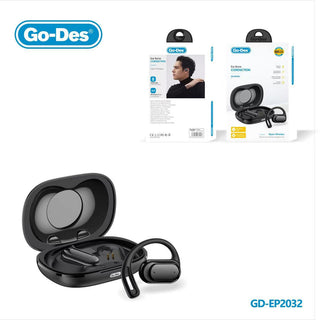 Go-Des سماعات عظمية لاسلكية مفتوحة بتقنية Bluetooth 5.4 سماعات أذن OWS مع إلغاء الضوضاء ENC وشحن Type-C وعمر انتظار طويل