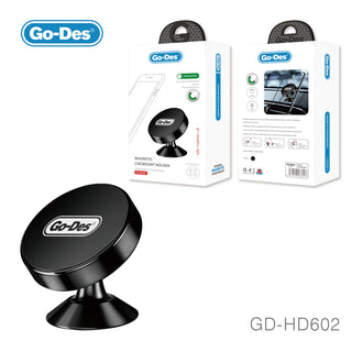 Go-Des Magnetic Car Mount Holder 360 Rotation 3M Adhesive Strong Magnet Dashboard Phone Stand