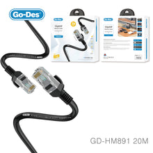 Load image into Gallery viewer, Go-Des Gigabit Ethernet Cable CAT6 RJ45 Network Cable 3U Gold Plated 1000Mbps OD6.0 Ultra Durable PVC