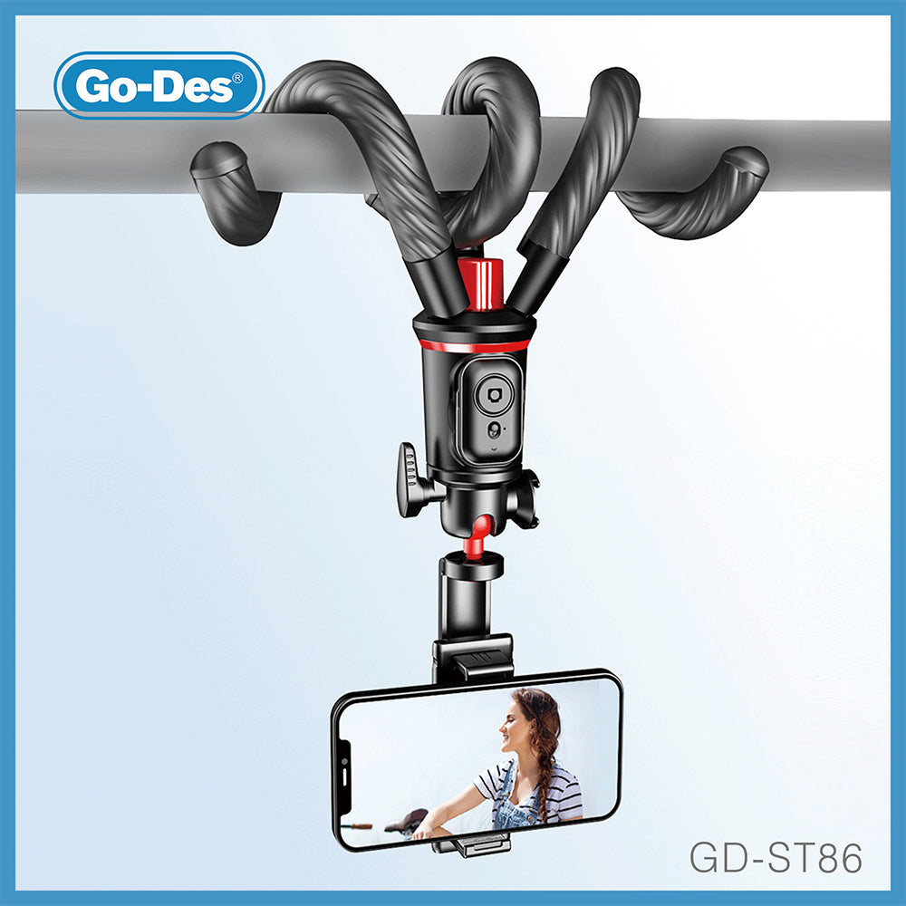 Go-Des Mini Flexible Smartphone Octopus Vlog Video Tripod Camera Selfie Stick Phone Holder Tripod for Outdoor Field Shooting Live Broadcast