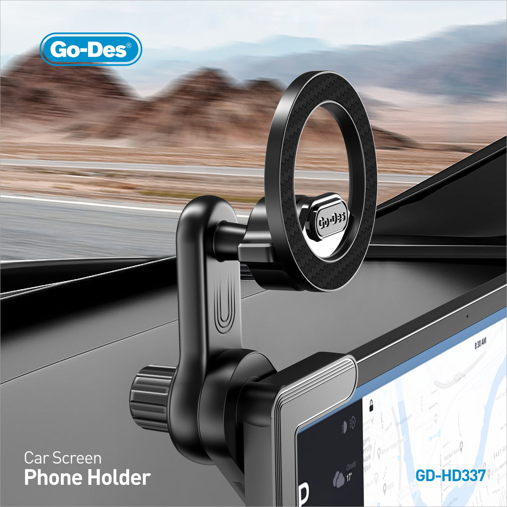 Go-Des MagSafe Car Screen Phone Mount 360° Adjustable Magnetic Holder Clip for iPhone 12–16 and All Smartphones