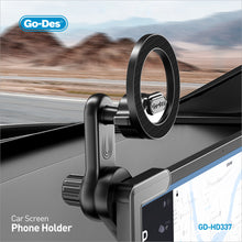 تحميل الصورة في عارض المعرض ، Go-Des MagSafe Car Screen Phone Mount 360° Adjustable Magnetic Holder Clip for iPhone 12–16 and All Smartphones
