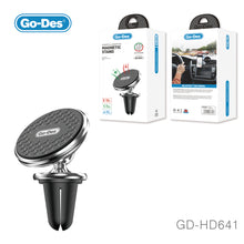 Load image into Gallery viewer, Go-Des 360° Magnetic Car Phone Holder Air Vent Mount with Strong Magnets One-Hand Operation with Anti-Scratch Pad Universal Fit
