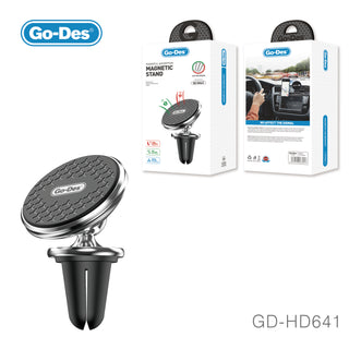 Go-Des 360° Magnetic Car Phone Holder Air Vent Mount with Strong Magnets One-Hand Operation with Anti-Scratch Pad Universal Fit