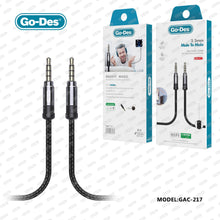 Load image into Gallery viewer, Go-Des 3.5mm Male to Male HiFi Gold-Plated Aux Audio Cable Nylon Braided 2M for Car Speaker Headphone Laptop