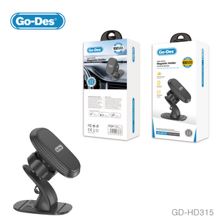 Go-Des Mini Magnetic Car Phone Holder with 360 Degree Rotation and Strong Triangular Lock Used for Dashboard Center Console