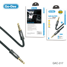 Load image into Gallery viewer, Go-Des 3.5mm Male to Male HiFi Gold-Plated Aux Audio Cable Nylon Braided 2M for Car Speaker Headphone Laptop