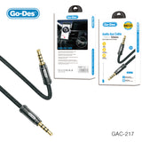 Go-Des 3.5mm Male to Male HiFi Gold-Plated Aux Audio Cable Nylon Braided 2M for Car Speaker Headphone Laptop
