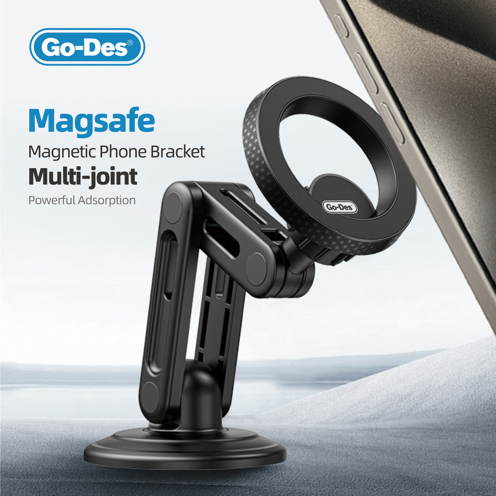 Go-Des MagSafe Magnetic Phone Bracket 720° Rotation Multi-Joint Powerful Adsorption Suction Cup for Car Dashboard Windscreen
