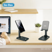 Charger l&#39;image dans la galerie, Go-Des Foldable Desktop Lazy Phone Holder Adjustable Viewing Angle Universal Stand for Smartphones and Tablets