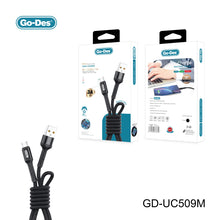 Load image into Gallery viewer, Go-Des USB Fast Charging Cable Aluminum Alloy Nylon Braided Type-C Micro Lightning to USB-A USB-C