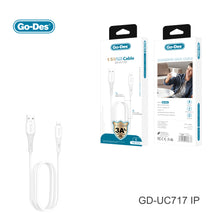 Load image into Gallery viewer, Go-Des USB Charging Cable Fast Charging Durable Anti Break Compatible with Lightning Type C Micro Multiple Devices