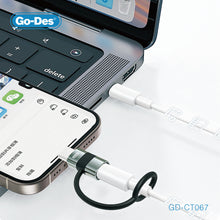 تحميل الصورة في عارض المعرض ، Go-Des Type-C to Lightning Adapter for Fast Charging 480Mbps Data Transfer Aluminum Alloy Build Compatible with iOS Devices