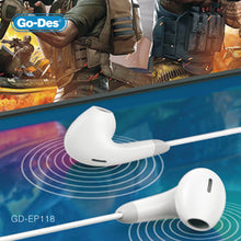 Load image into Gallery viewer, Go-Des USB-C Stereo Earphone In-Ear Wired Headphones with Microphone Noise Reduction and Wire Control for Smartphones and Other Devices