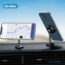 تحميل الصورة في عارض المعرض ، Go-Des Magnetic Car Phone Holder 720 Degree Dual Rotation Universal Mount with 6 Strong Magnets
