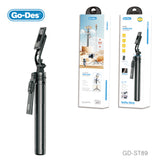 Go-Des Flexible Octopus Bluetooth Selfie Stick Tripod Extendable with Spherical Head and Detachable Phone Clip