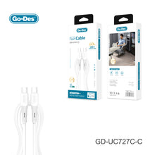 Charger l&#39;image dans la galerie, Go-Des 2M Soft &amp; Durable USB Cable 27W TypeC to Lightning &amp; 60W TypeC to TypeC Fast Charging TPE Cable with Pure Copper Core