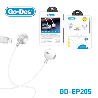 Go-Des iPhone Stereo Metal Earphone In-Ear Wired Earphones with Wire Control Noise Isolation and Premium Sound Quality