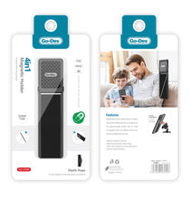 تحميل الصورة في عارض المعرض ، Go-Des Magnetic Phone Ring Holder with Elastic Strap 4in1 Ultra Thin Invisible Grip Stand Car Mount Compatible