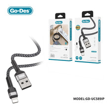 Charger l&#39;image dans la galerie, Go-Des USB-C Micro Lightning Fast Charging Cable 5A High-Speed Data Transmission Durable Nylon Braided 1 Meter 3FT