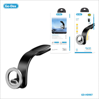 حامل سيارة مغناطيسي قابل للانحناء العشوائي Go-Des بتقنية MagSafe قابِل للطي 360° مع ذراع من سبيكة الذاكرة