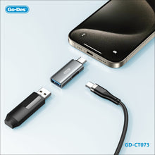 تحميل الصورة في عارض المعرض ، Go-Des Type-C 2in1 Adapter OTG Charging PD 60W USB-A USB-C Dual Adapter for Mobile Phones Tablets