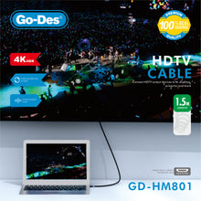 Загрузить изображение в программу просмотра галереи, Go-Des HDMI 2.0 Cable 4K UHD Male to Male Video Cord for TV Projector Monitor Laptop