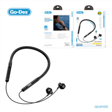 Загрузить изображение в программу просмотра галереи, Go-Des Neckband Bluetooth Earphones 50H Long Play Wireless Sports Headphones with Memory Collar and Waterproof Design