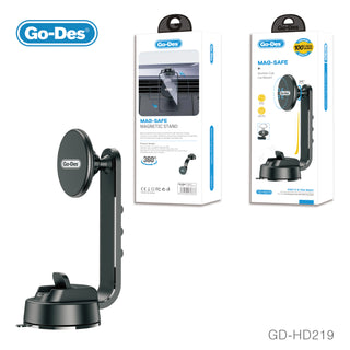 Go-Des MagSafe Suction Cup Car Mount 180° Flexible Magnetic Phone Holder for Dashboard Console