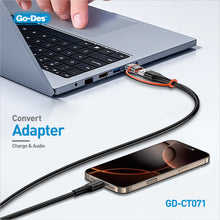 Charger l&#39;image dans la galerie, Go-Des USB to Type-C Adapter Dual Function Fast Charging Data Transfer Converter
