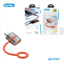 Charger l&#39;image dans la galerie, Go-Des USB to Type-C Adapter Dual Function Fast Charging Data Transfer Converter