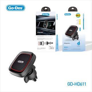 Go-Des Magnetic Air Vent Phone Holder 360° Rotatable Car Mount with Strong Grip for All Smartphones