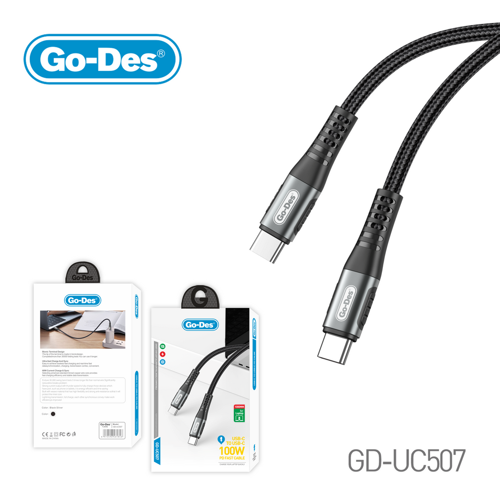 Go-Des 3FT PD 60w  USB C to USB Type C for IPAD Pro Samsung S20 PD 60W Cable for MacBook iPad Pro Quick Charger
