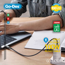 Загрузить изображение в программу просмотра галереи, Go-Des 3FT PD 60w  USB C to USB Type C for IPAD Pro Samsung S20 PD 60W Cable for MacBook iPad Pro Quick Charger