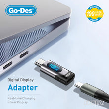 Load image into Gallery viewer, Go-Des Type-C to Type-C 100W PD Fast Charging Converter with Digital Display Cable Saver Real-Time Power Monitoring Adapter
