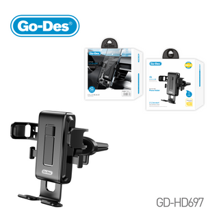 Go-Des Shockproof Air Outlet Phone Holder 360° Rotating Car Mount with Semi-Automatic Lock and Universal Fit