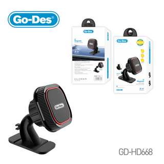 Go-Des Magnetic Car Mount 360° Rotating Air Vent Holder with Strong Magnets Cable Organizer Clip Universal for Smartphones