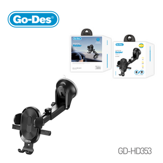 Go-Des Suction Cup Phone Holder 360° Rotating Windshield Dashboard Mount with One-Key Lock and Anti-Slip Grip