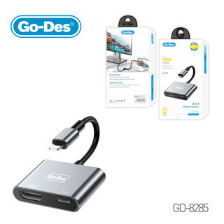 Go-Des 2-in-1 HDTV + Lightning Dual Output Video Converter 1080P HD Display for Phones and Notebooks