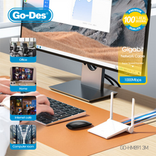 Загрузить изображение в программу просмотра галереи, Go-Des Cat6 Gigabit Ethernet Cable RJ45 Network Cable with 3U Gold Plated Connectors Ultra-Speed Transfer Durable PVC Shell 3M to 20M Optional