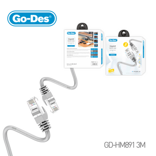 Go-Des Cat6 Gigabit Ethernet Cable RJ45 Network Cable with 3U Gold Plated Connectors Ultra-Speed Transfer Durable PVC Shell 3M to 20M Optional