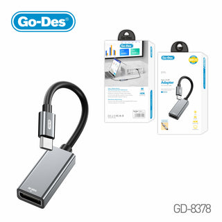 Go-Des Type-C to DisplayPort Adapter 8K 60Hz UHD Plug & Play Converter with Aluminum Alloy Shell for Phones Tablets Laptops