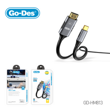 Charger l&#39;image dans la galerie, Go-Des 1.8 Meter Type-C to HDTV Cable 4K 30Hz Gold Plated Connectors Automatic Audio Video Synchronization