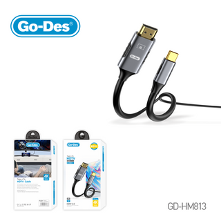 Go-Des 1.8 Meter Type-C to HDTV Cable 4K 30Hz Gold Plated Connectors Automatic Audio Video Synchronization