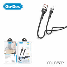 Cargar imagen en el visor de la galería, Go-Des 3M Nylon Braided USB Data Cable Ultra-Fast Charging Data Sync for iPhone Type-C Micro USB Devices