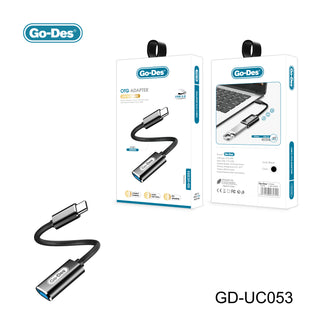 Go-Des 180MM USB-C OTG Cable with USB 3.0 Aluminum Alloy Nylon Plug and Play