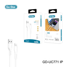 Load image into Gallery viewer, Go-Des 1M USB to Type-C/Lightning/Micro Pure Copper Core Fast Charging Cable 480Mbps Data Transfer